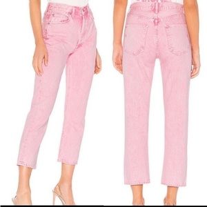 Agolde Riley Crop Straight Potion Pink Jeans 27